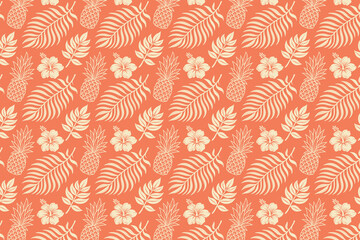 Floral And Citrus Summer Seamless Pattern Vector Illustration Background