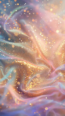 Multicolored waves of fabric, holographic texture, Background for banner

