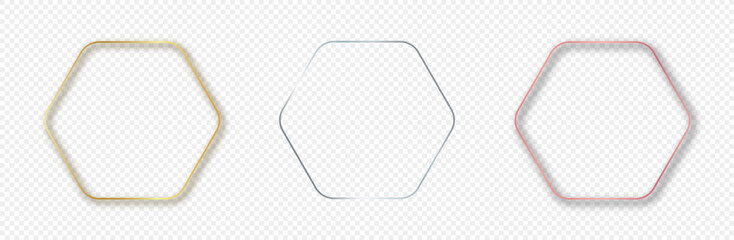 Set of three rounded hexagon frames