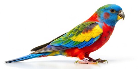Obraz premium scarlet chested parrot isolated on white background