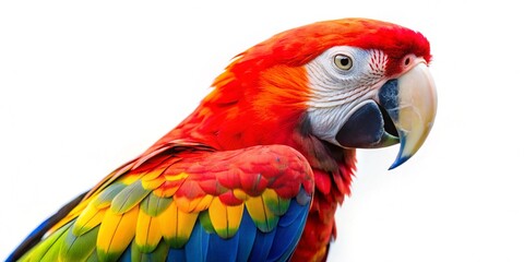 scarlet macaw parrot isolated on white background