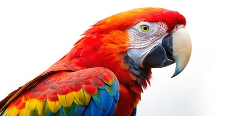Obraz premium scarlet macaw true parrot isolated on white background