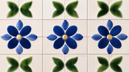 Elegant Abstract azulejo inspired pattern featuring modernized blue teal and gold motifs elegant and contemporary ceramic design 