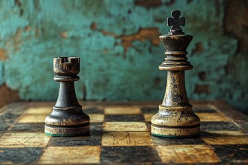 Fototapeta premium A chess board game embodies the concept of generating ideas, fostering competition, and devising strategies, all of which are essential for achieving success in business and planning collaborative