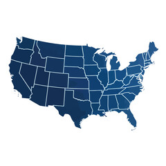 USA outline map vector flat design on isolated white background