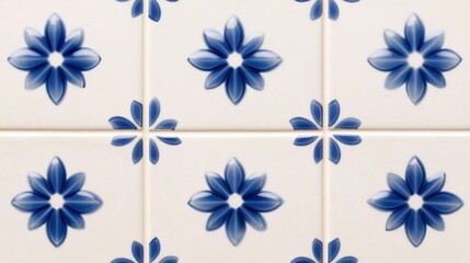 Elegant Seamless pattern of small azulejo tiles arranged in interwoven star and floral shapes Mediterranean cultural fusion 