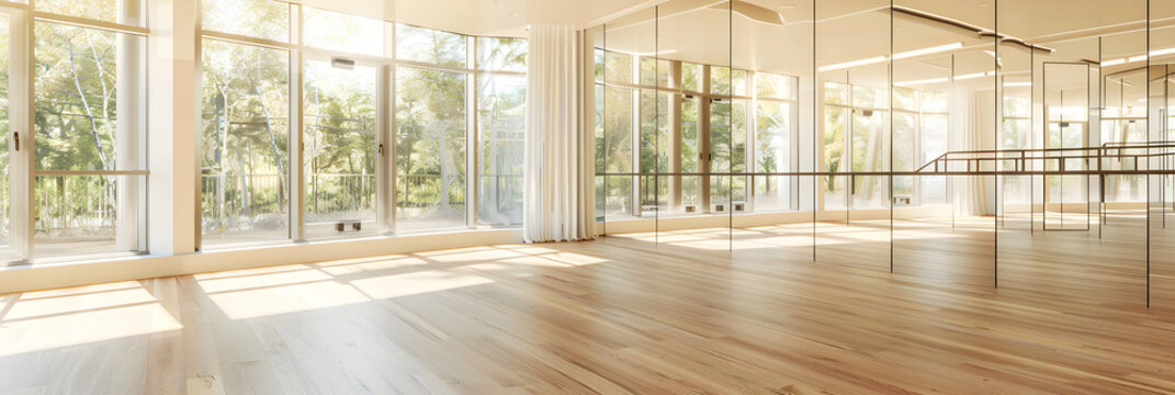 Modern Dance Studio Atmosphere- A Warm, Inviting Space for Dancers of All Disciplines - Powered by Adobe