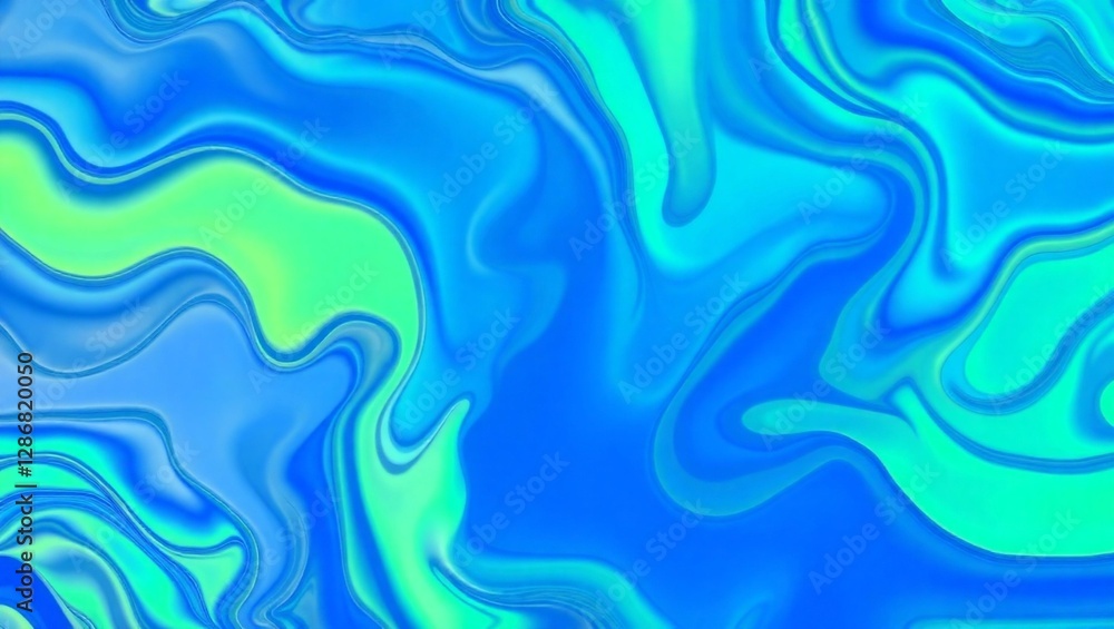 Poster a mesmerizing display of swirling blue and green hues, creating a dynamic and fluid visual experienc