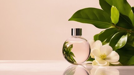 Elegant Transparent glass sphere resting on a clean reflective surface modern minimalist design suitable for tech layouts 