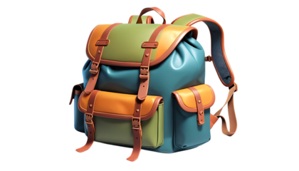Cartoon hiking bag or camping bag 3d png 