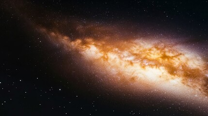 Obraz premium Elegant View of the Milky Way galaxy with glowing star clusters and colorful dust clouds forming swirling patterns in space 