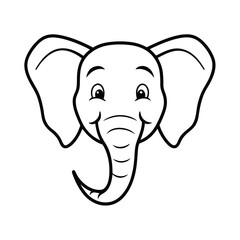 Fototapeta premium funny elephant head cartoon vector