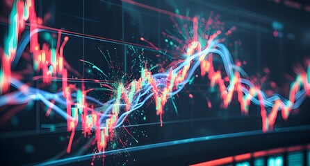 Obraz premium Financial chart displaying price fluctuations