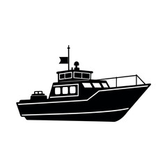 Artistic Patrol Boat Vector Silhouette Images