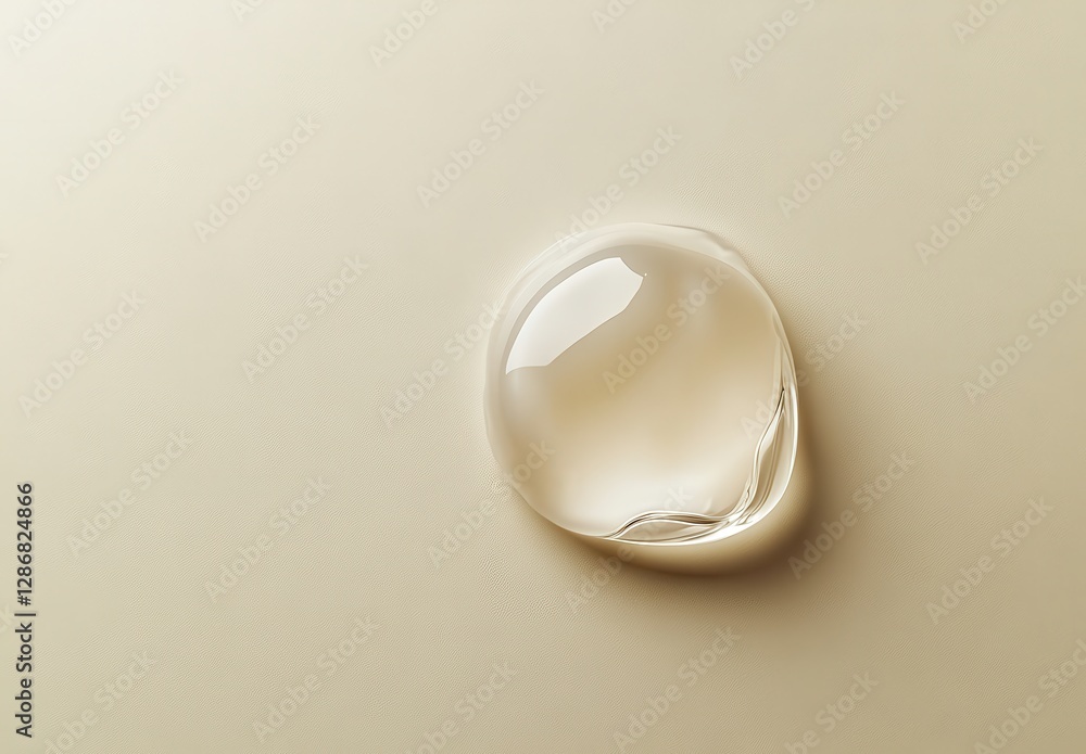 Aufkleber clear water droplet on smooth surface showcasing beautiful texture and reflection with a minimalist 
