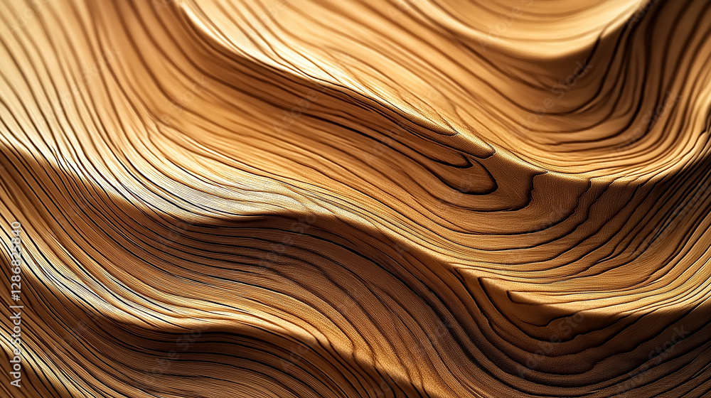 Aufkleber Smooth wavy wood grain texture creating an elegant pattern