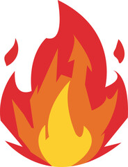 Fire flame symbol sign isolated on white background. MINIMAL FLAT VECTOR fire design emoji