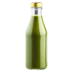 Bottle of green sauce isolated on transparent background