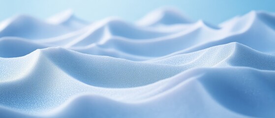 Obraz premium Soft light reveals delicate, undulating fabric waves reminiscent of a tranquil sea beneath a clear, azure sky, evoking calm and elegance.