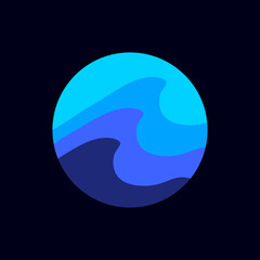 colorful wave logo design vector illustration template