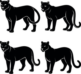 Creative Cougar Silhouette Vector Simple & Aesthetic Design.