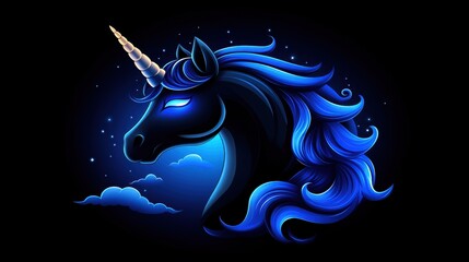 A mystical unicorn silhouette with a glowing horn and mane, surrounded by soft shimmering light against a dark, enchanted backdrop.