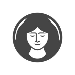 beauty women head with hairstyle design vector illustration template