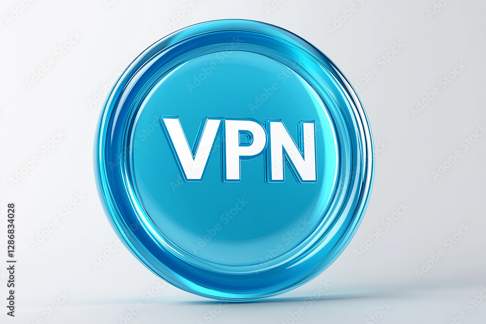 Poster glass vpn icon showing virtual private network security