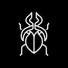 horned beetle logo design vector illustration template