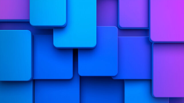 Abstract background showing blue and purple rounded squares overlapping creating modern pattern