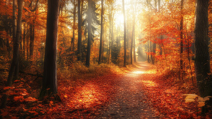 Autumn Forest In The Sun