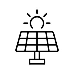 Solar Panel Icon Vector Art Illustration for Renewable Energy and Eco-Friendly Design
