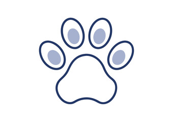 Pet paw icon, pet paw silhouette, vector illustration 