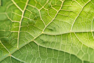 Closeup of green leaf veins nature macro photography raw detail