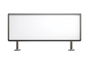 Obraz premium Blank White Rectangular Billboard Sign Mockup with Metal Frame and Supports on Transparent Background