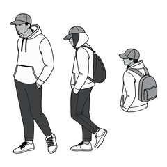 Set of Clothing Mockup Template - Apparel Vector Mockups Bundle Streetwear Tech Pack Template Streetwear Mockups Clothing Brand Fashion Tec pack