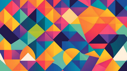 Fototapeta premium Rainbow Geometry: Overlapping Geometric Shapes in Vibrant Colors for Creative Designs
