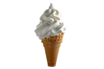 Isolated Soft Serve Ice Cream Cone
