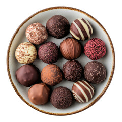 A Fresh Batch of Chocolate Truffles Isolated on Transparent Background