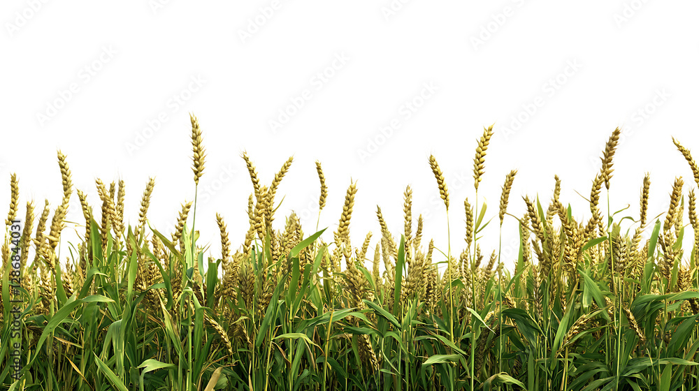 Poster millet crop field png cutout set against a transparent backdrop for quick and effortless use in grap