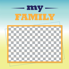 Family photos collage images group collection frame template holiday summer season vintage set