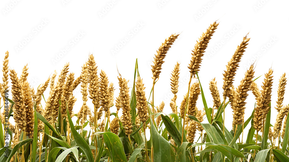 Poster millet crop field png cutout set against a transparent backdrop for quick and effortless use in grap