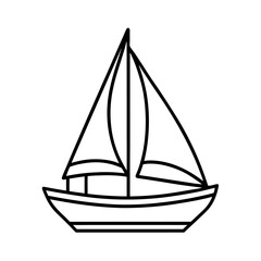 Yawl Line Art Vector for Coastal and Marine Branding