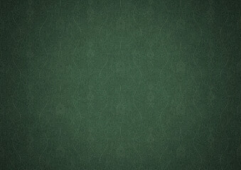 Fototapeta premium Hand-drawn unique abstract symmetrical seamless ornament. Bright green on a deep warm green with vignette of a darker background color. Paper texture. Digital artwork, A4. (pattern: p13-2c)