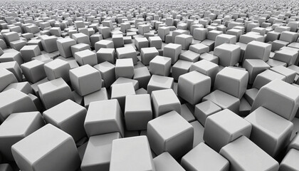 Obraz premium Dynamic arrangement of 3D cubes, abstract design concept