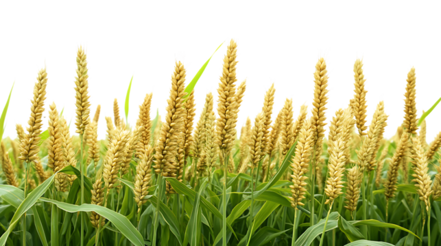 Millet Crop Field PNG Cutout with a Transparent Backdrop for Smooth Integration into Any Digital or Print Design