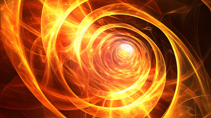 Surreal artistic visualization of a spiral composed of fire and tulips blending together in a unique abstract design