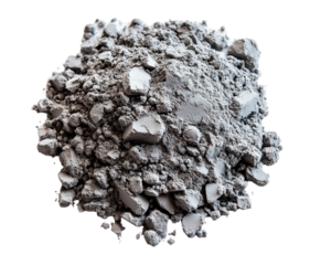 Pile of Gray Powder isolated on transparent background