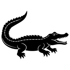 Creative Crocodile Silhouette Vector Simple & Aesthetic Design.