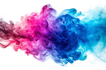 Abstract colorful smoke swirls on white background. (5)